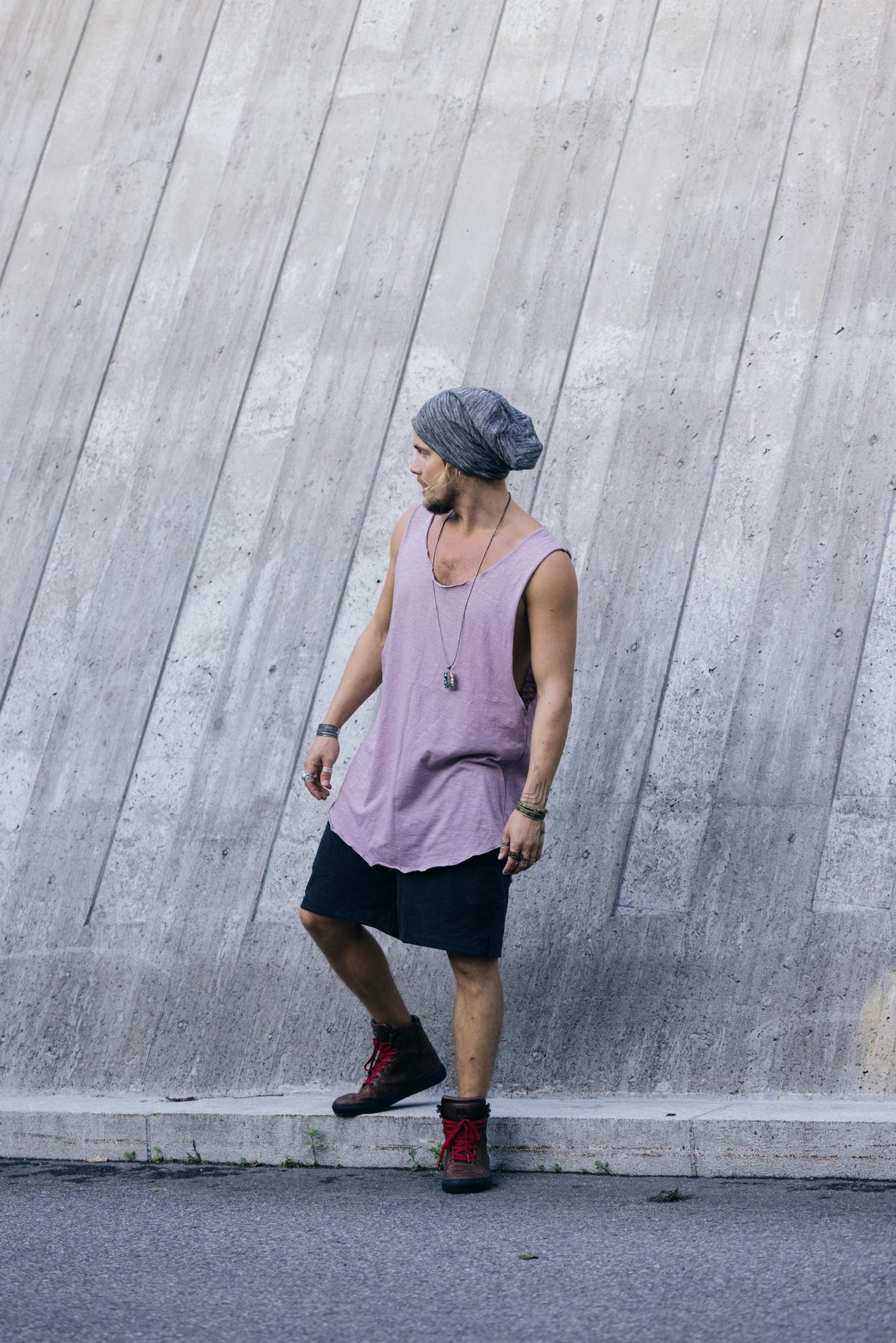 Organic Cotton Sleeveless Shirt: Asymmetric Yoga Tank Top Organic Cotton Sleeveless Shirt: Asymmetric Yoga Tank Top