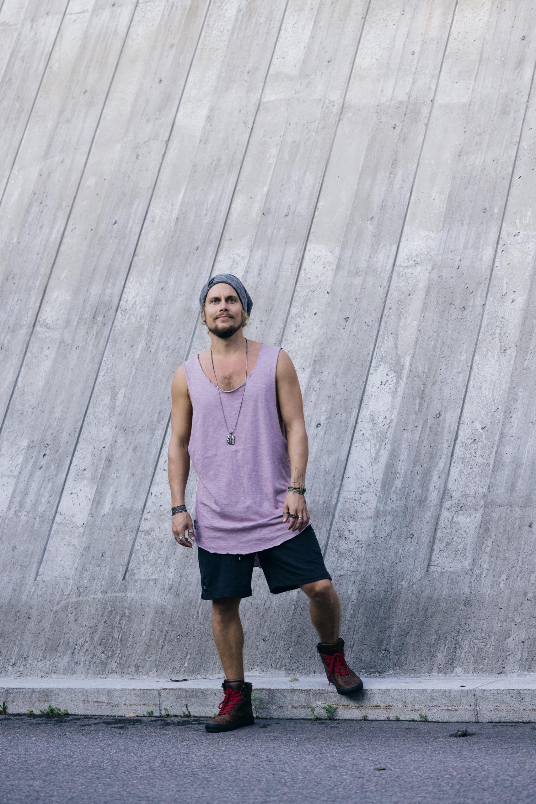 Organic Cotton Sleeveless Shirt: Asymmetric Yoga Tank Top Organic Cotton Sleeveless Shirt: Asymmetric Yoga Tank Top