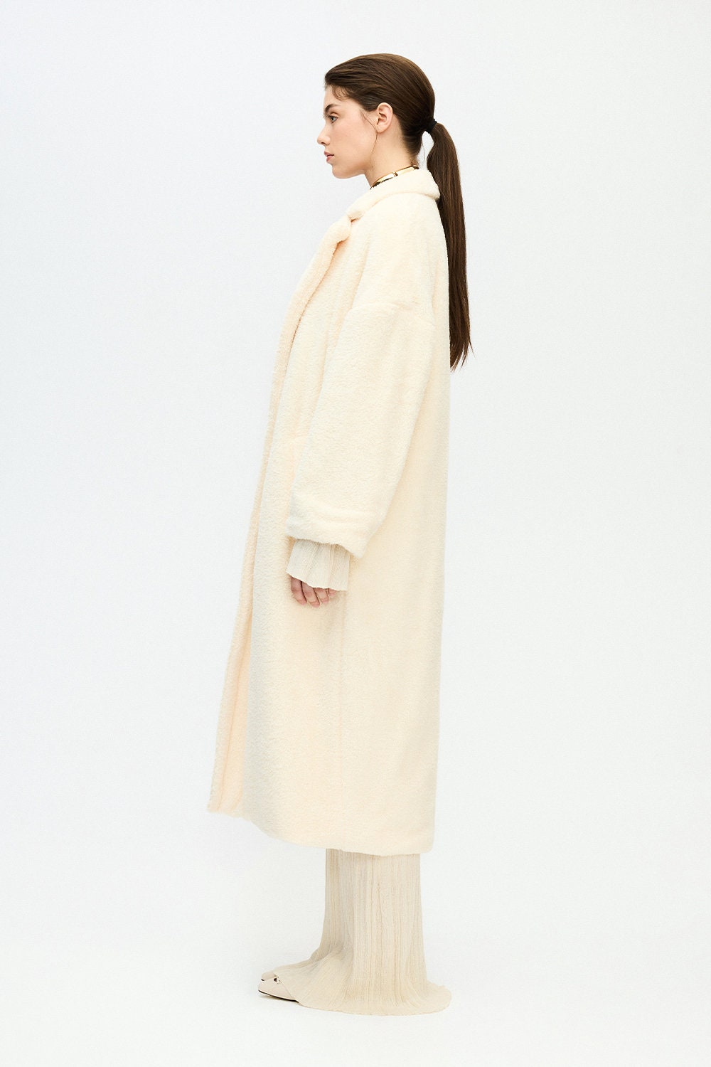 Sherpa Long Jacket Cream Soft Sherpa Long Jacket Cream Soft