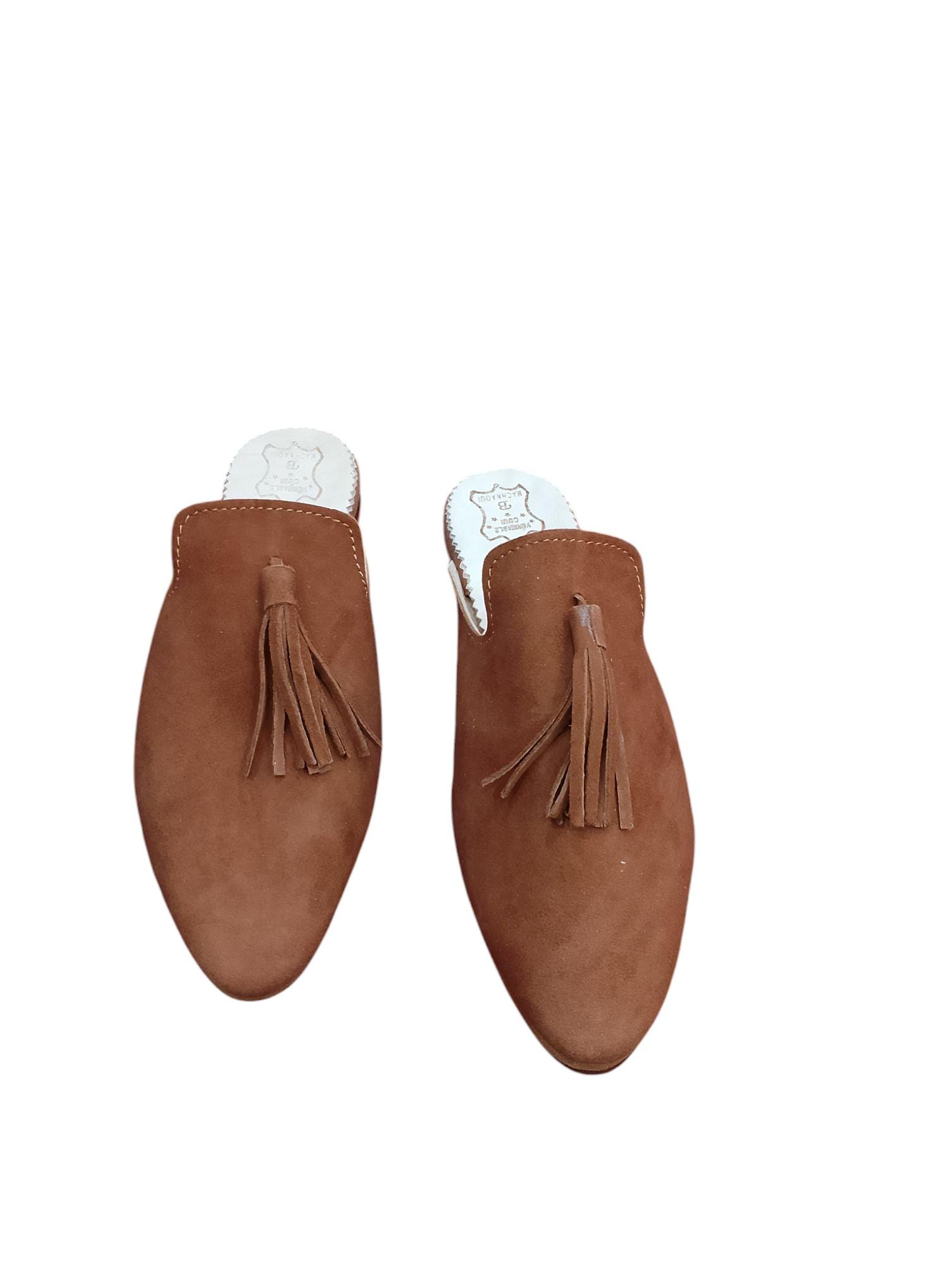 Women’s Black Leather Mules Handmade Pointed Toe Slip Women’s Black Leather Mules Handmade Pointed Toe Slip