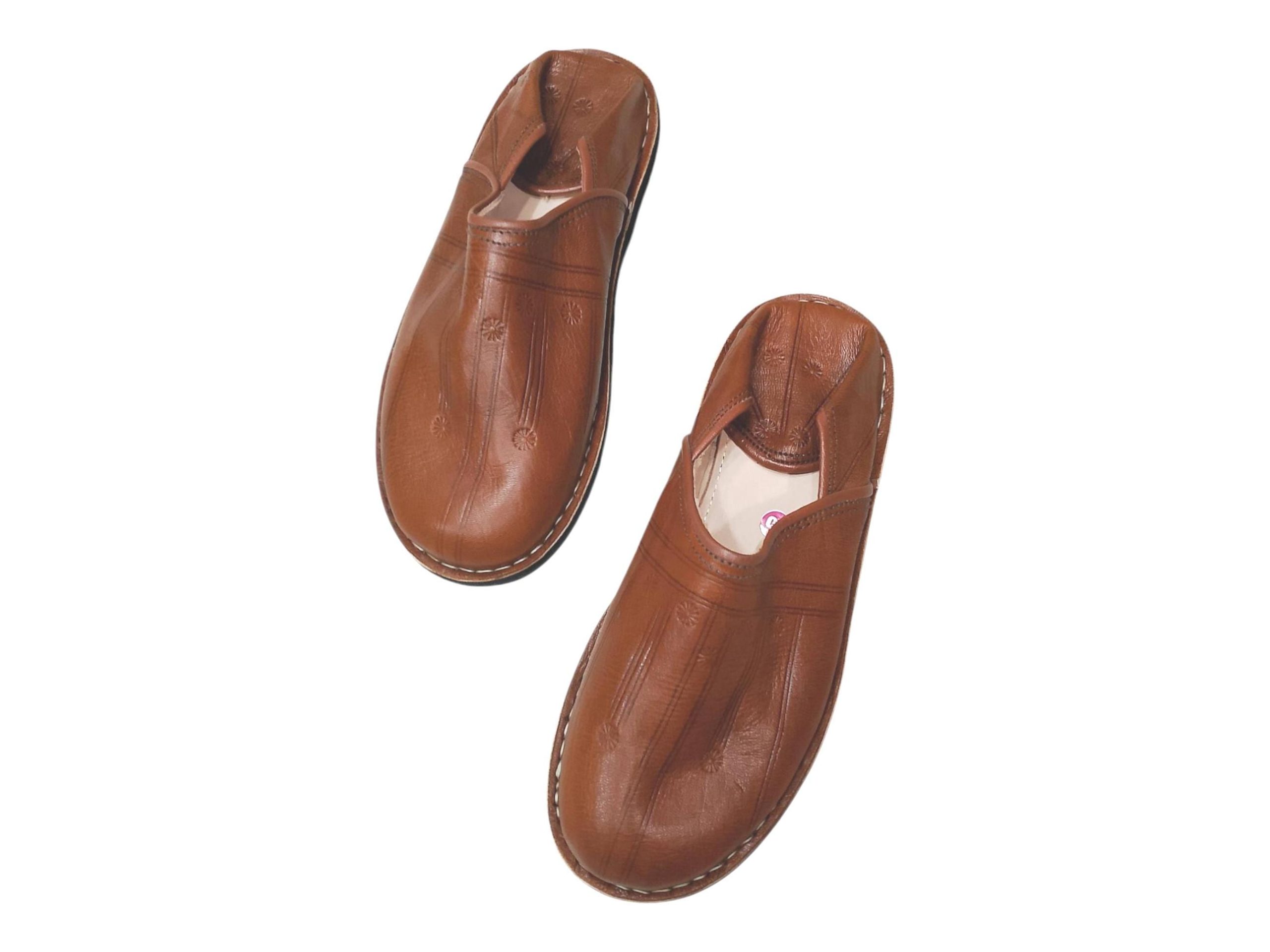 Blue Moroccan Leather Babouche Unisex Handmade Traditional Shoes Blue Moroccan Leather Babouche Unisex Handmade Traditional Shoes